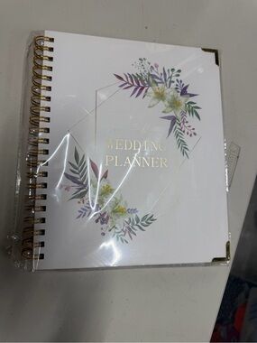 Francesca's Collections White Wedding Planner with Purple & Green Floral Accents